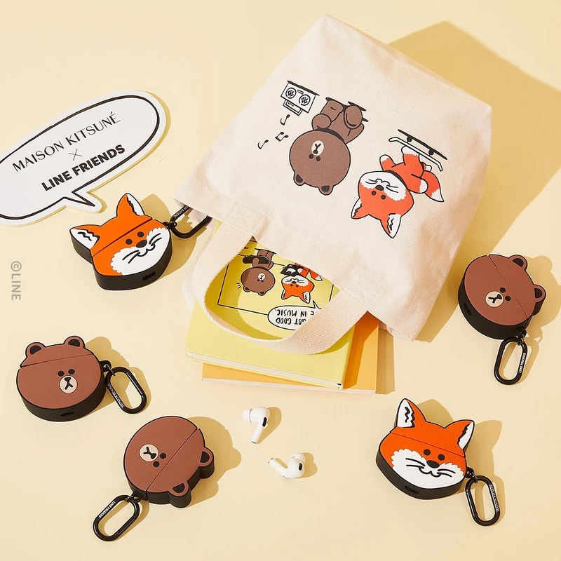 Maison Kitsuné X Line Friends聯名Airpods／Airpods Pro保護套，售價NT$1,000