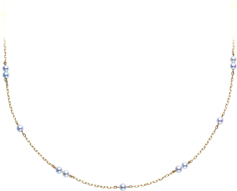 Mikimoto 18K黃金與日本Akoya珍珠項鍊，參考價格NT22,000