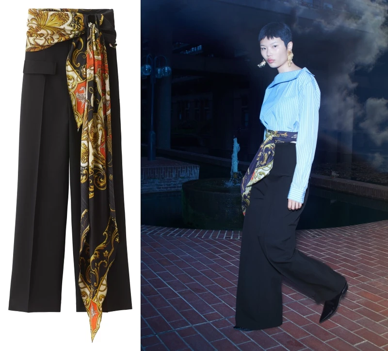 H&M X TOGA Archive絲巾造型長褲,售價NT$4,999 H&M X TOGA Archive絲巾造型長褲,售價NT$4,999