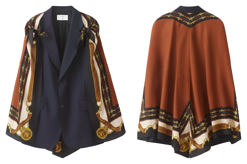 H&M X TOGA Archive絲巾印花披肩外套,售價NT$4,999 H&M X TOGA Archive絲巾印花披肩外套,售價NT$4,999