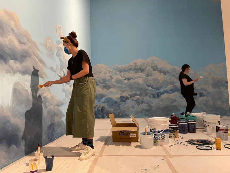 《蒂姆.沃克:美妙事物》展場正在緊鑼密鼓地準備中。圖奇美博物館提供 《蒂姆.沃克:美妙事物》展場正在緊鑼密鼓地準備中。圖奇美博物館提供