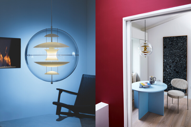 VP Globe 地球吊燈,北歐櫥窗。 VP Globe 地球吊燈,北歐櫥窗。