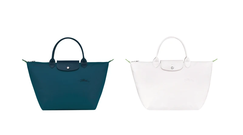 Le Pliage® Green系列 手提包 M (海洋藍、雪片白)，建議售價NT4,200