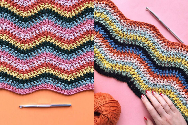 使用鉤針編織。