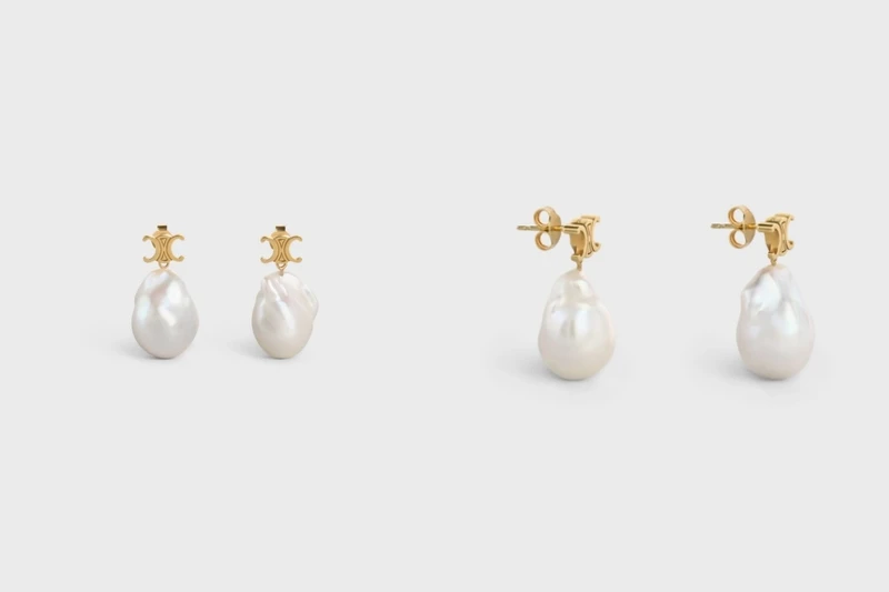 CELINE TRIOMPHE養殖珍珠耳環，NT25,000