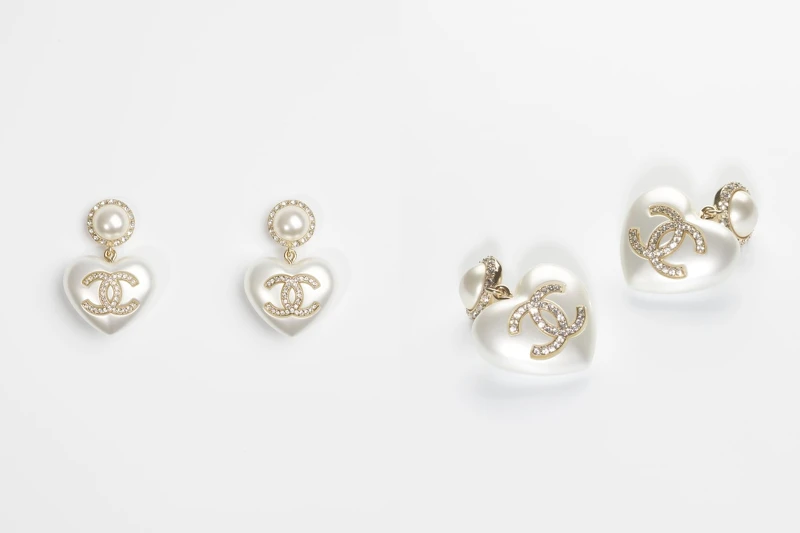 Chanel幻象珍珠愛心耳環，NT31,500