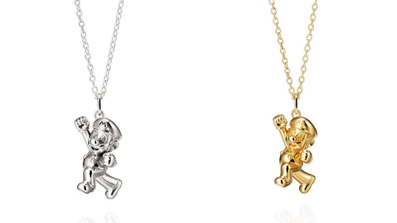 Super Mario X Justin Davis聯名項鍊——瑪利歐(金/銀),售價日幣38,500圓 Super Mario X Justin Davis聯名項鍊——瑪利歐(金/銀),售價日幣38,500圓