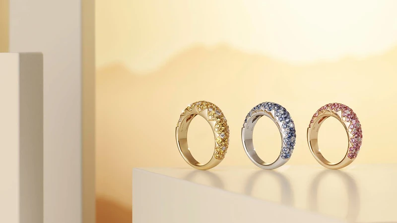 PIAGET Sunlight 系列全新彩色寶石戒指。 PIAGET Sunlight 系列全新彩色寶石戒指。