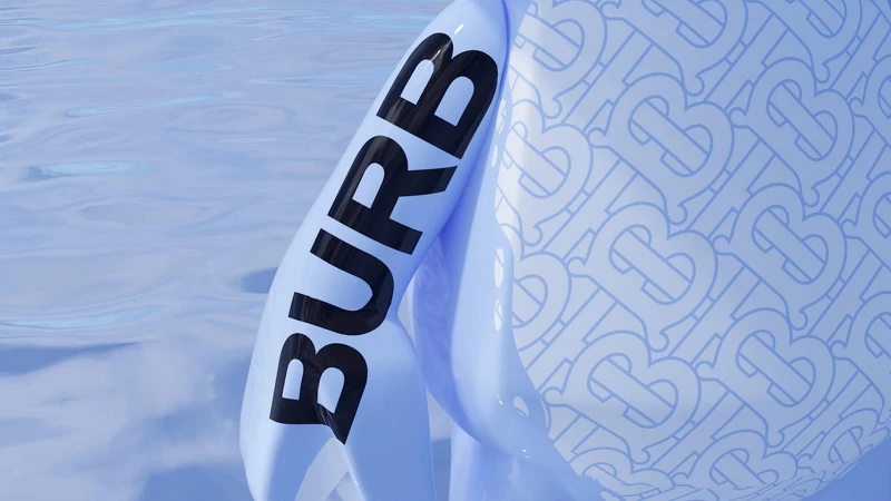 Burberry品牌字樣行跨於Sharky B的兩隻臂膀 Burberry品牌字樣行跨於Sharky B的兩隻臂膀