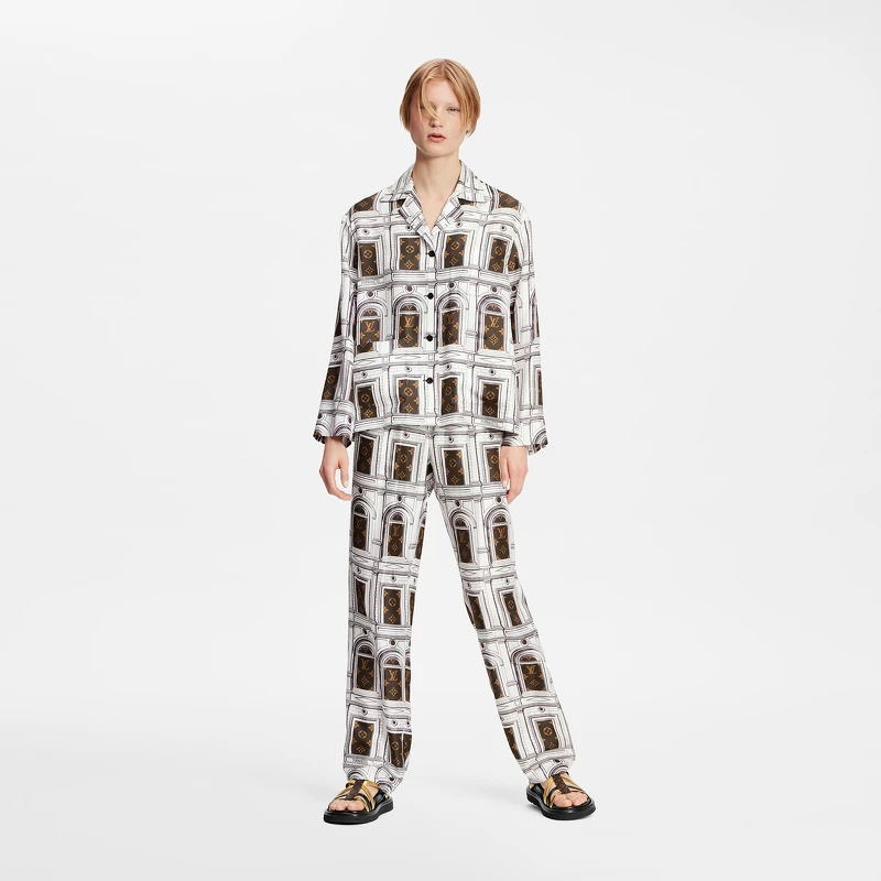 Louis Vuitton X Fornasetti Monogram Architecture睡衣式長褲，售價NT$59,000