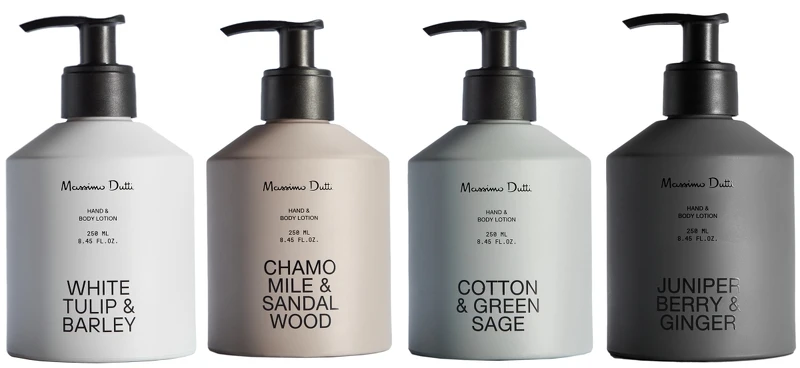 霧面玻璃包裝的Massimo Dutti手部身體乳液,250ml NT790。另有補充包500ml,NT590 霧面玻璃包裝的Massimo Dutti手部身體乳液,250ml NT790。另有補充包500ml,NT590