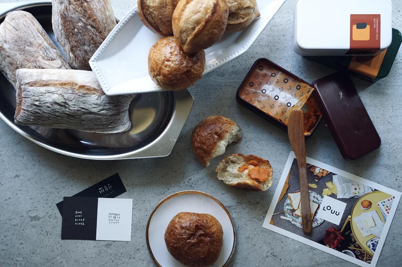 LOUU x Moon baking 吐司奶油組,售價NT1,000。  LOUU x Moon baking 吐司奶油組,售價NT1,000。