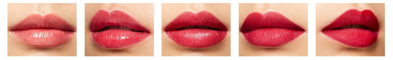 黛珂同名訂製唇膏(左起)#01能量紅(高光澤Shine)、#02能量紅(光澤Glow)、#03能量紅(微光Satin)、#04能量紅(微霧Velvet)、#05能量紅(粉霧Matte) 黛珂同名訂製唇膏(左起)#01能量紅(高光澤Shine)、#02能量紅(光澤Glow)、#03能量紅(微光Satin)、#04能量紅(微霧Velvet)、#05能量紅(粉霧Matte)