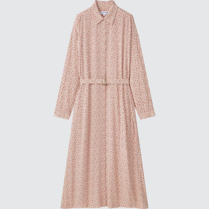 印花襯衫式洋裝，NT1,490