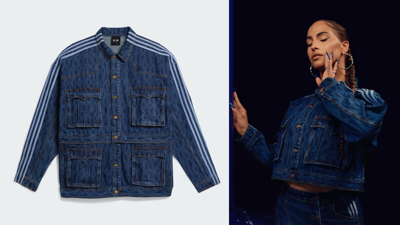adidas Originals X Ivy Park印花丹寧夾克,售價NT$6,200 adidas Originals X Ivy Park印花丹寧夾克,售價NT$6,200