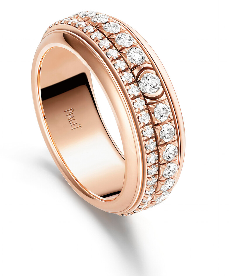 PIAGET Possession 18K玫瑰金鑲鑽旋轉戒指 G34P1D62 建議售價NT$ 321,000