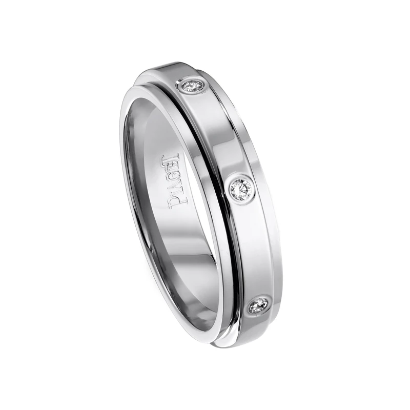 PIAGET Possession系列18K白金鑲鑽雙環結婚戒指，建議售價NT$ 84,000
