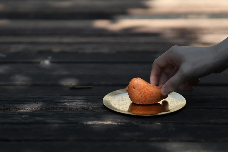 小雞造形的月亮津蛋糕。 小雞造形的月亮津蛋糕。