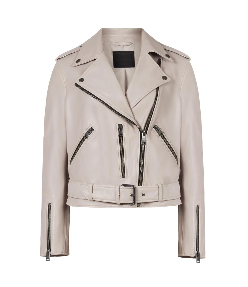 AllSaints Balfern粉色系騎士皮衣，NT19700。