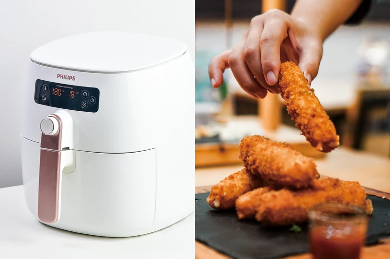 氣炸鍋料理過程「免解凍、免預熱、免翻面」十分方便快速。 氣炸鍋料理過程「免解凍、免預熱、免翻面」十分方便快速。