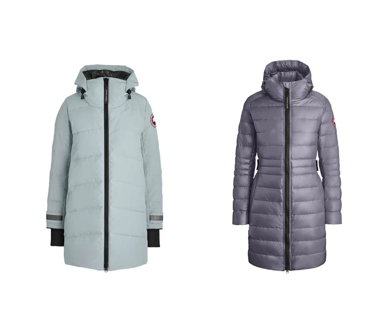 Merritt 派克大衣(天空藍色),NT30,100 。Cypress hooded Jacket 輕羽絨外套(紫色),23,800 。 Merritt 派克大衣(天空藍色),NT30,100 。Cypress hooded Jacket 輕羽絨外套(紫色),23,800 。