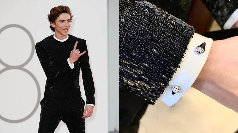 （右）Cartier古董系列胸針，2004年——白K金、鑽石、縞瑪瑙製作