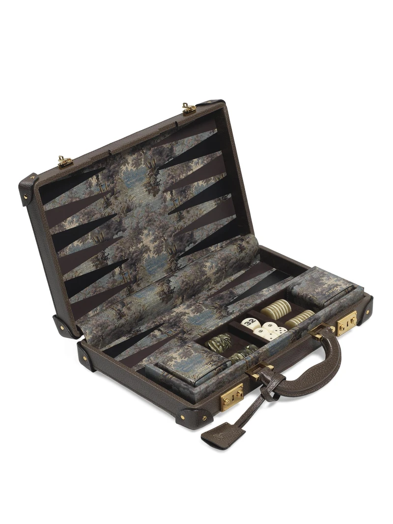 Gucci多色圖案印花雙陸棋公事包組，售價NT$143,700