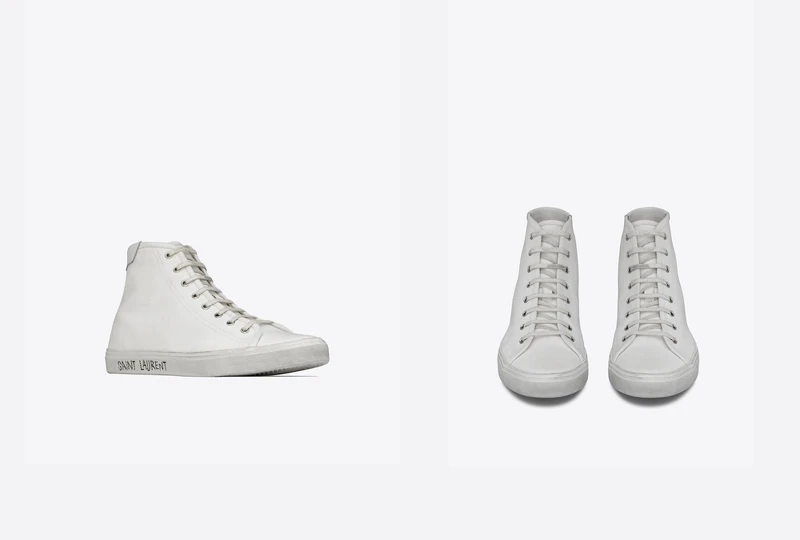 Saint Laurent帆布皮革中筒運動鞋，NT21,450