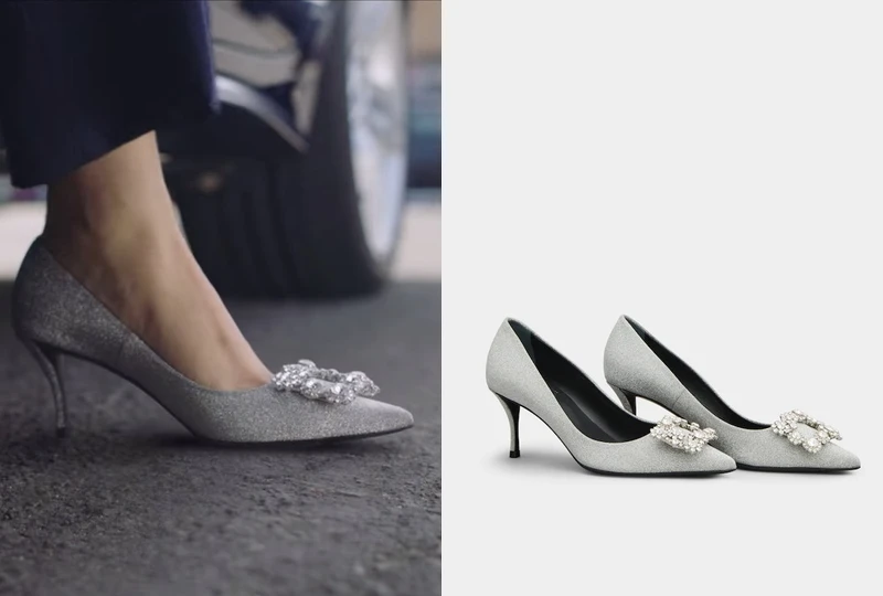 Flower Strass銀色星紗花鑽跟鞋,NT68,200 Flower Strass銀色星紗花鑽跟鞋,NT68,200