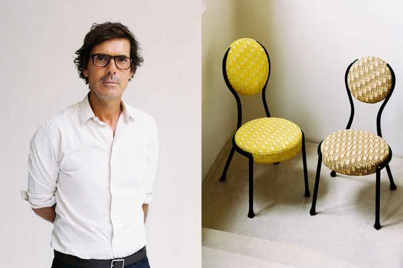 法國設計師 Pierre Yovanovitch 與其作品。 法國設計師 Pierre Yovanovitch 與其作品。