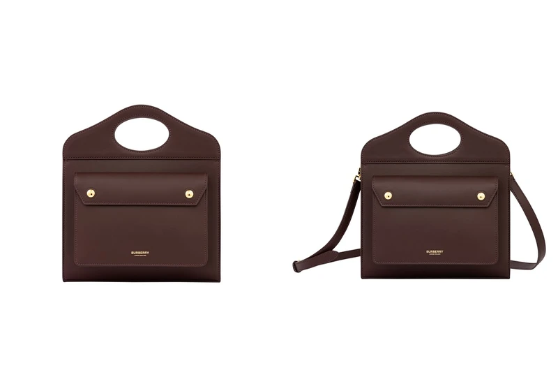 Burberry迷你皮革Pocket包深魔力紅，NT59,000