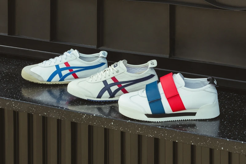 左至右：MEXICO 66鞋款，NT3,280、MEXICO 66 SD鞋款，NT4,580、MEXICO 66 SD PF鞋款，NT5,680