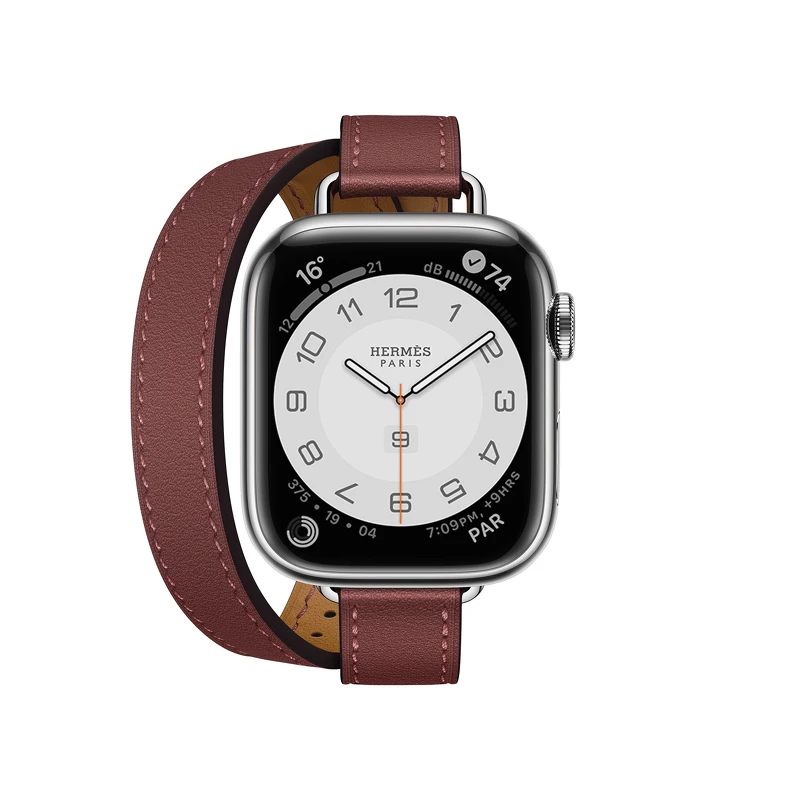 第七代 Apple Watch Hermès_Attelage 系列(41mm錶殼)_愛馬仕紅色雙圈 Swift 小牛皮錶帶錶款_售價未定 第七代 Apple Watch Hermès_Attelage 系列(41mm錶殼)_愛馬仕紅色雙圈 Swift 小牛皮錶帶錶款_售價未定