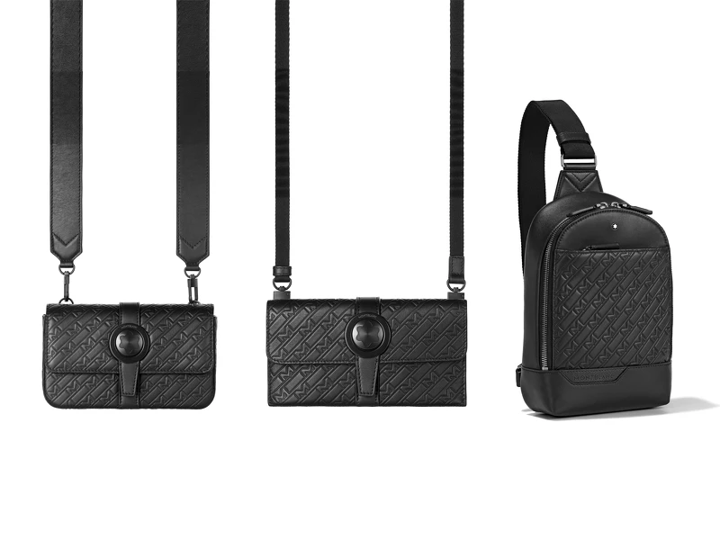 萬寶龍M_Gram 4810系列UltraBlack斜背手拿包,NT$29,300、迷你文件夾,NT$21,900、單肩後背包,NT33,000。 萬寶龍M_Gram 4810系列UltraBlack斜背手拿包,NT$29,300、迷你文件夾,NT$21,900、單肩後背包,NT33,000。