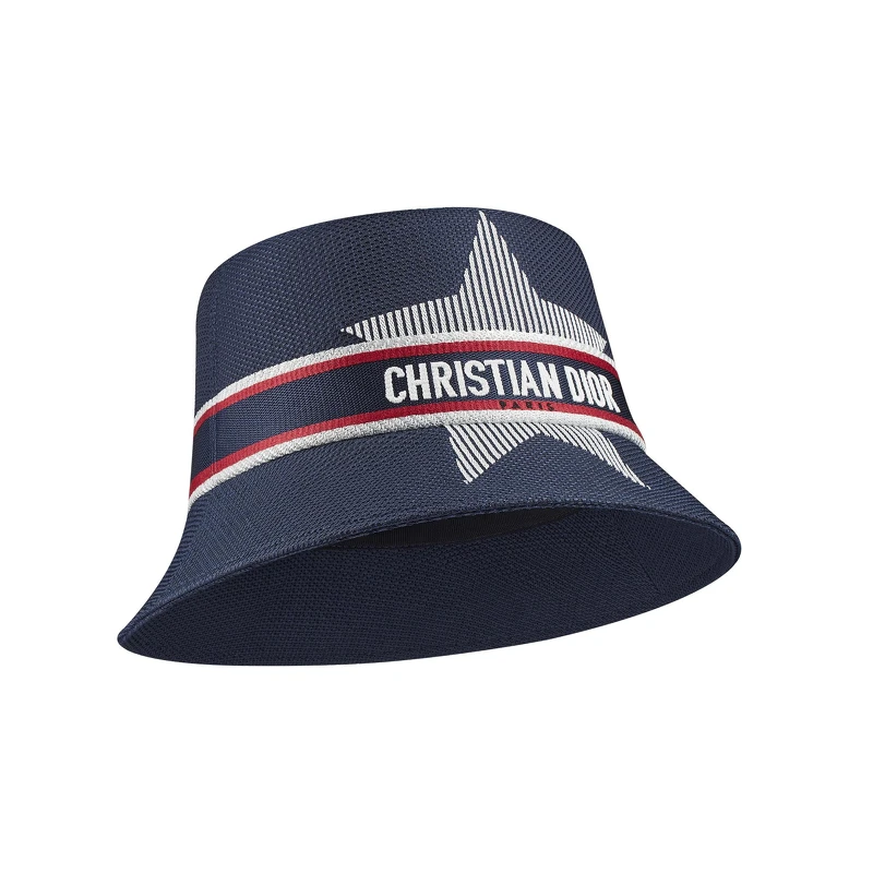 DiorAlps系列藍色尼龍刺繡短簷漁夫帽，NT40,500