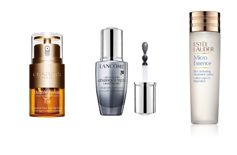 全能眼霜新星賞：克蘭詩 黃金亮眼萃 / 全能眼霜首獎：蘭蔻 超進化肌因大眼精粹 / 舒緩保濕首獎：雅詩蘭黛 微分子肌底原生露