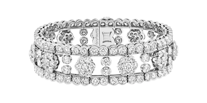 Snowflake手鍊 鉑金，鑽石， 建議售價約新台幣$7,100,000元