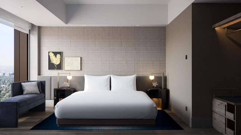 高雄洲際酒店高級大床客房。 高雄洲際酒店高級大床客房。