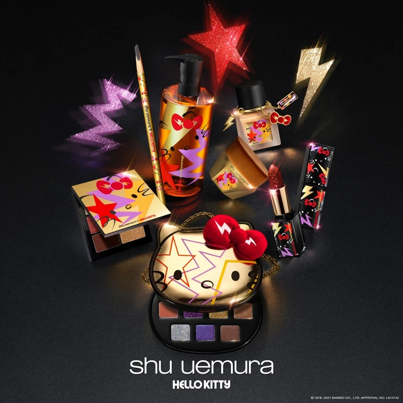 shu uemura植村秀 X Hello Kitty聯名系列彩妝產品主視覺。 shu uemura植村秀 X Hello Kitty聯名系列彩妝產品主視覺。