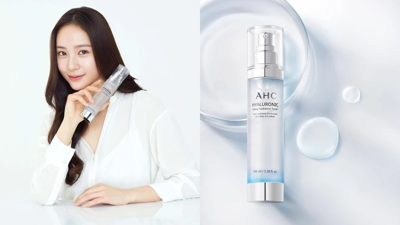 AHC代言人Krystal與超能玻尿酸保濕肌亮機能水。 AHC代言人Krystal與超能玻尿酸保濕肌亮機能水。