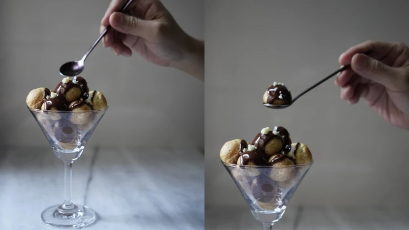 一口咬下巧克力小泡芙，超級滿足。圖/宅時尚甜點by大口心心。