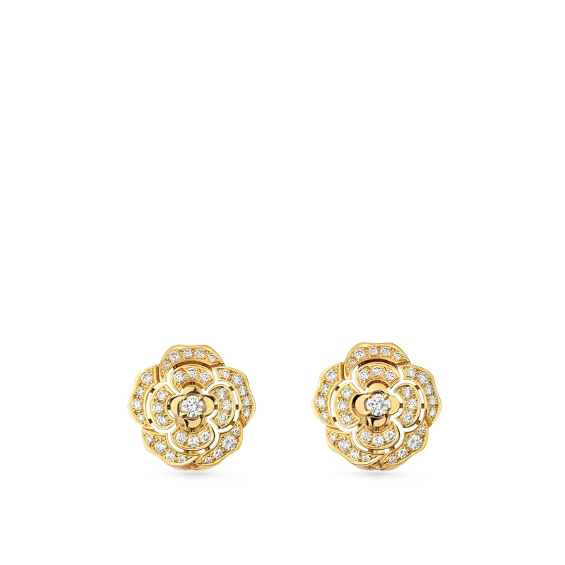 Bouton de Camélia耳環 18K黃金鑲嵌鑽石 建議售價NTD333,000元 Bouton de Camélia耳環 18K黃金鑲嵌鑽石 建議售價NTD333,000元