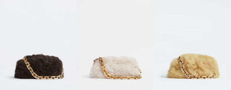 Bottega Veneta Chain Pouch毛絨款,售價NT$128,000 Bottega Veneta Chain Pouch毛絨款,售價NT$128,000