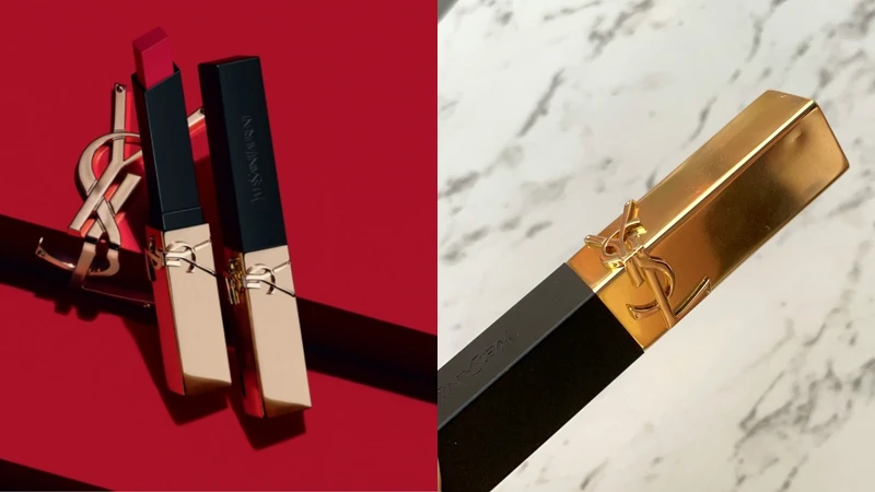 YSL 奢華緞面絲絨唇膏浮刻不羈版，精緻浮雕管身。