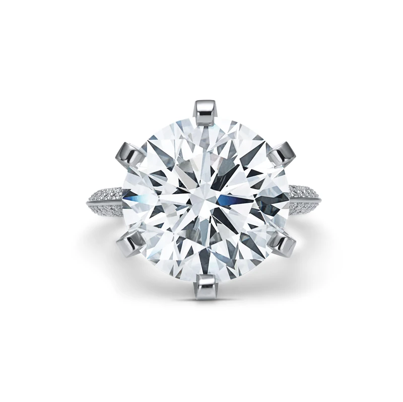 Tiffany高級珠寶系列鉑金鑲嵌主石逾9克拉鑽石戒指