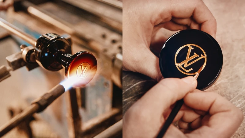 LOUIS VUITTON路易威登極致香水瓶連瓶蓋都是黑色水晶，還有手工繪製的珐瑯。