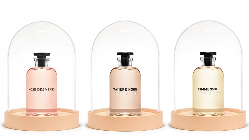 LOUIS VUITTON路易威登極致香水瓶(左起)Rose des Vents、Matiere Noire、L’Immensite。