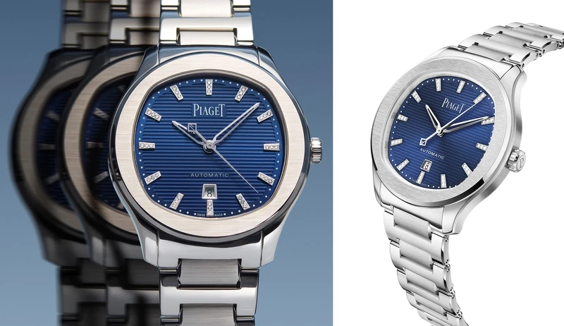 PIAGET Polo系列伯爵藍日期顯示精鋼腕錶。 PIAGET Polo系列伯爵藍日期顯示精鋼腕錶。