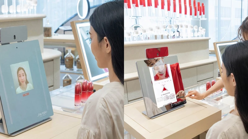 SHISEIDO資生堂銀座.東京尖端科技「鏡面肌膚檢測儀」。 SHISEIDO資生堂銀座.東京尖端科技「鏡面肌膚檢測儀」。