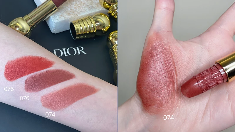 《DIOR迪奧金燦粉霧絲絨唇膏》#074乾燥玫瑰、#075緞光橘紅、#076性感野玫  《DIOR迪奧金燦粉霧絲絨唇膏》#074乾燥玫瑰、#075緞光橘紅、#076性感野玫